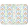 Ribbons In Bloom Personalized 16" X 12" Tempered Glass Cutting Board, Periwinkle