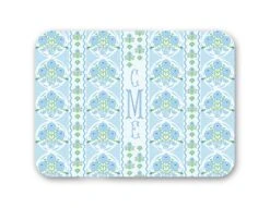 Ribbons In Bloom Personalized 16" X 12" Tempered Glass Cutting Board, Hydrangea