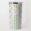 Ribbons In Bloom Personalized Travel Tumbler, Periwinkle