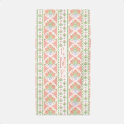Ribbons In Bloom Personalized Beach Towel, Begonia