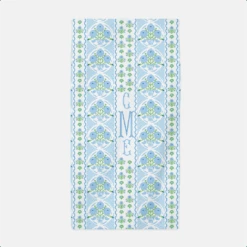 Ribbons In Bloom Personalized Beach Towel, Hydrangea