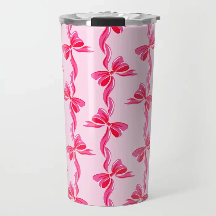Ribbon Trellis Valentine's Travel Tumbler 1 Ribbon Trellis Valentine's Travel Tumbler