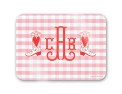 Rootin' Tootin' Valentines Boots 16" X 12" Tempered Glass Cutting Board