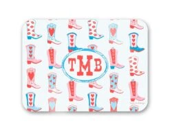 Rootin' Tootin' Valentine's, True Blue, Personalized 16" X 12" Tempered Glass Cutting Board