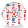 Rootin' Tootin' Valentine's, True Blue, Set Of (4) Personalized 10" Dia. Melamine Plates