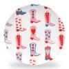 Rootin' Tootin' Valentine's, True Blue, Set Of (4) 10" Dia. Melamine Plates