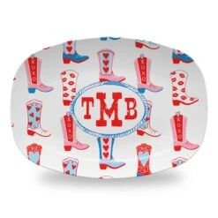 Rootin' Tootin' Valentine's, True Blue, Personalized Melamine Platter