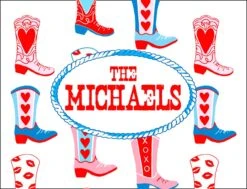 Rootin' Tootin' Valentine's, True Blue, Personalized Gift Sticker Label, Set Of 24