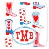 Rootin' Tootin' Valentine's, True Blue, Personalized 4"x 4" Paper Coasters