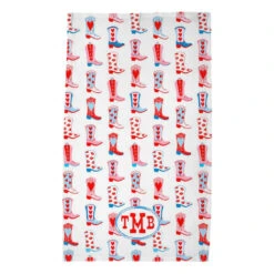 Rootin' Tootin' Valentine's, True Blue, Personalized Poly Twill Tea Towels, Set Of 2