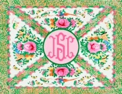 Rose Medallion-Inspired Personalized Folded Note Cards