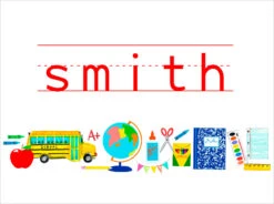 School Supplies Personalized Folded Note Cards