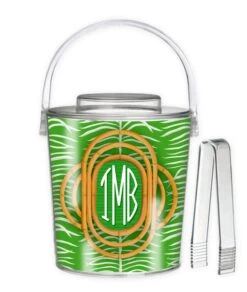 Sea Palms & Bamboo, Palm, Personalized; Ice Bucket