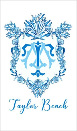 Seashell Crest, Indigo, Enclosure Cards