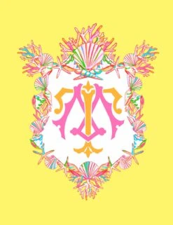 Seashell Crest, Calypso, Personalized Folded Note Cards