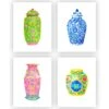 Haute Chinoiserie, Set Of 4, Ginger Jar Art Prints