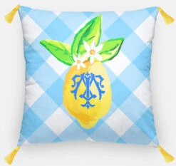 Lovely Lemon, Orchard Sky, Euro Pillow & Insert, 26"x26"