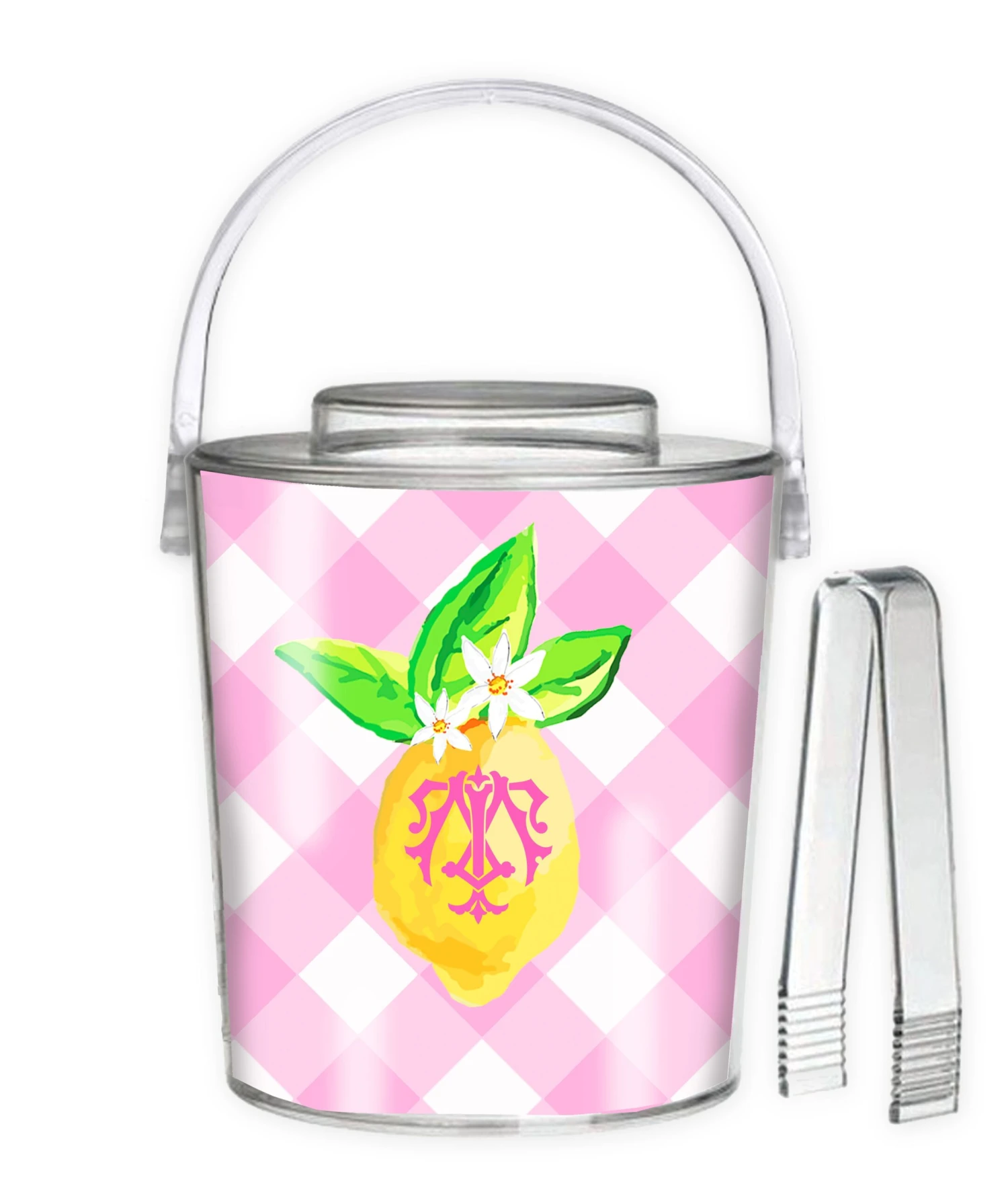 Lovely Lemon, Pink Lemonade, 3 Qt. Acrylic Ice Bucket 1 Lovely Lemon, Pink Lemonade, 3 Qt. Acrylic Ice Bucket