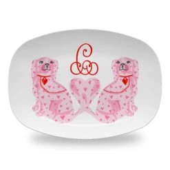 StaffHEARTshire Spaniels Valentine's Personalized Melamine Platter