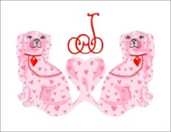 StaffHEARTshire Spaniels Personalized Valentine's Folded Note Cards