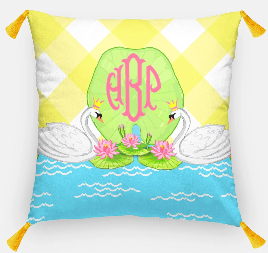 Swan Lake Euro Pillow & Insert, Sunny Days, 26"x26" 1 Swan Lake Euro Pillow & Insert, Sunny Days, 26"x26"