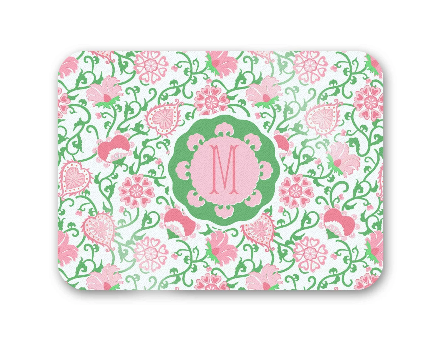 Sweetheart Suzani, Pink, 16" X 12" Tempered Glass Cutting Board 1 Sweetheart Suzani, Pink, 16" X 12" Tempered Glass Cutting Board