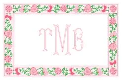 Sweetheart Suzani Border, Pink, Paper Tear-away Placemat Pad