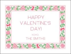 Sweetheart Suzani, Pink, Personalized Gift Sticker Label, Set Of 24