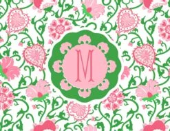 Sweetheart Suzani, Pink, Personalized Valentine's Folded Note Cards