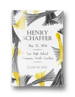 Tassels, Black & Gold, Personalized Glass Trinket Dish, 5"x7"