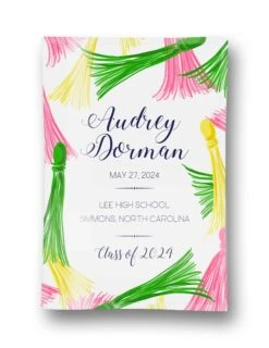 Tassels, Bright, Personalized Glass Trinket Dish, 5"x7"