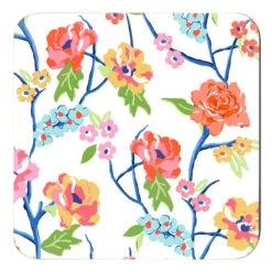 Conservatory Garden, Bone White, 4"x 4" Paper Coasters