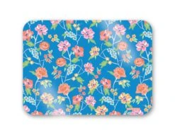 Conservatory Garden, Indigo, 16" X 12" Tempered Glass Cutting Board