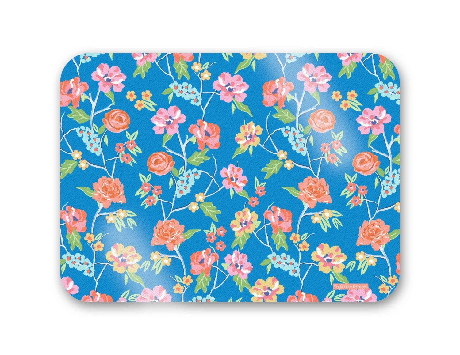 Conservatory Garden, Indigo, 16" X 12" Tempered Glass Cutting Board 1 Conservatory Garden, Indigo, 16" X 12" Tempered Glass Cutting Board