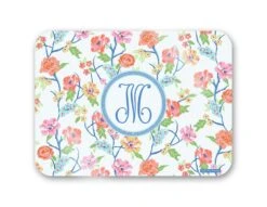 Conservatory Garden, Bone White, Personalized 16" X 12" Tempered Glass Cutting Board