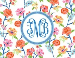 Conservatory Garden, Bone White, Personalized Folded Note Cards