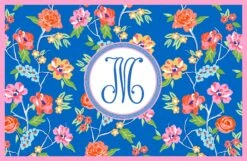 Conservatory Garden, Indigo, Personalized Paper Tear-away Placemat Pad