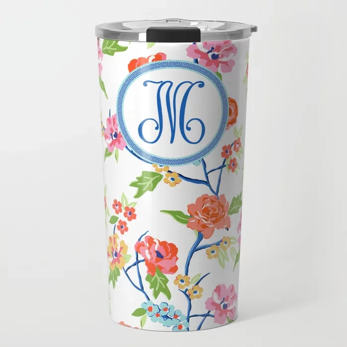 Conservatory Garden, Bone White, Personalized Travel Tumbler 1 Conservatory Garden, Bone White, Personalized Travel Tumbler