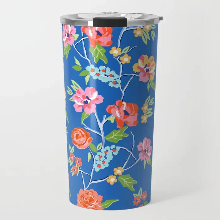 Conservatory Garden, Bone Indigo, Travel Tumbler 1 Conservatory Garden, Bone Indigo, Travel Tumbler