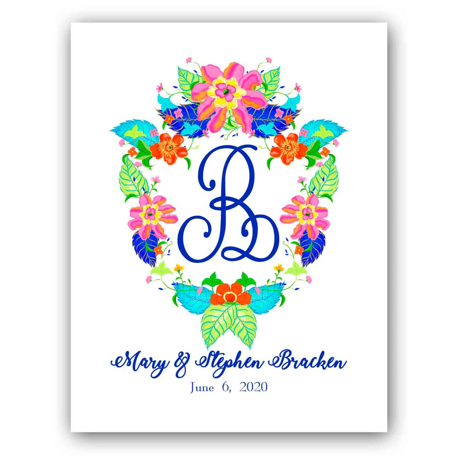 Personalized Tobacco Leaf Wedding Crest Fine Art Print 1 Personalized Tobacco Leaf Wedding Crest Fine Art Print