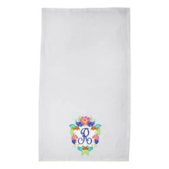 Tobacco Leaf Custom Crest Personalized Poly Twill Tea Towels, Set Of 2