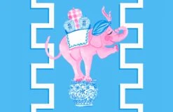 Trunk Of Lovin' Elephant Valentine's Paper Tear-away Placemat Pad, Blue