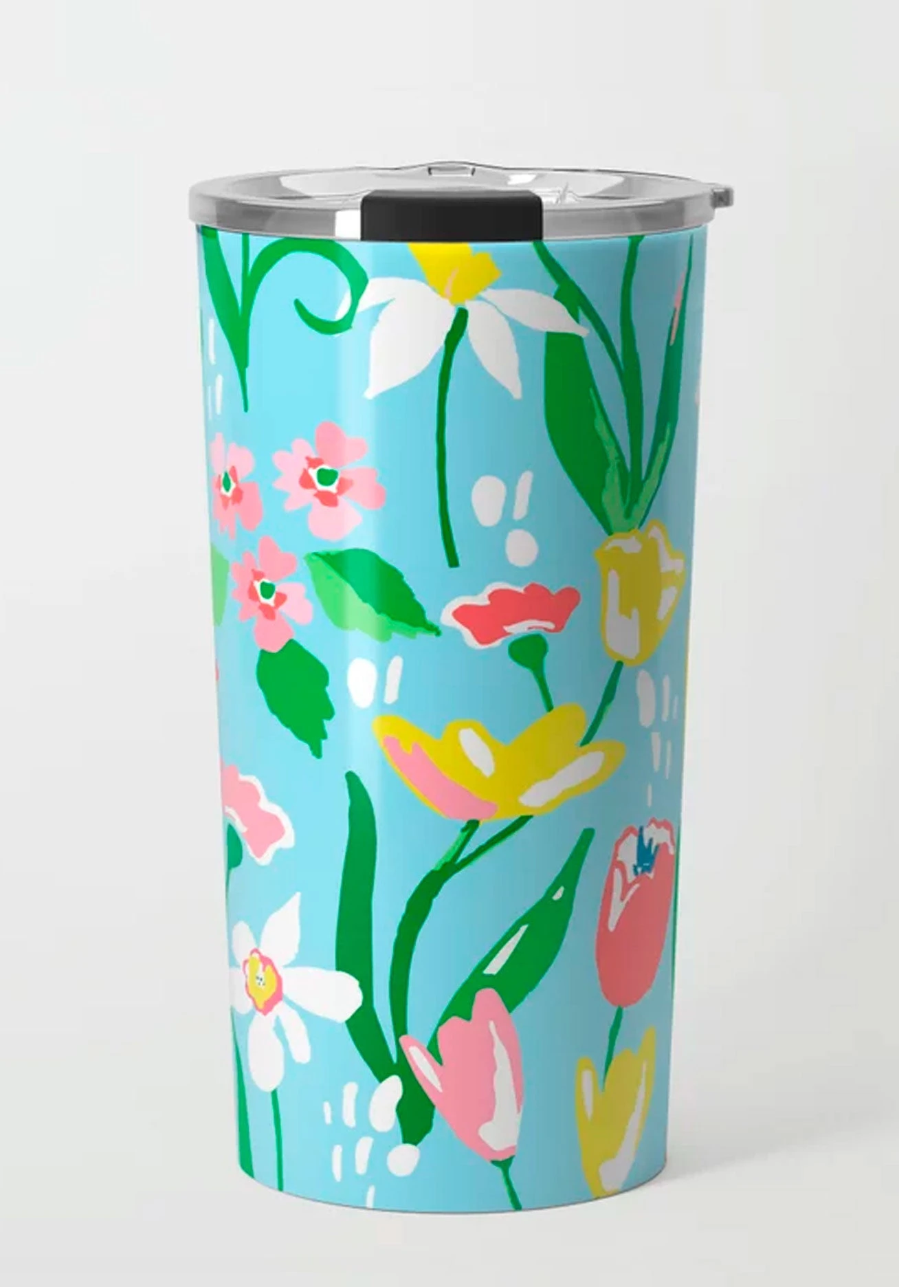 Petals Aplenty Travel Tumbler, Turquoise 1 Petals Aplenty Travel Tumbler, Turquoise