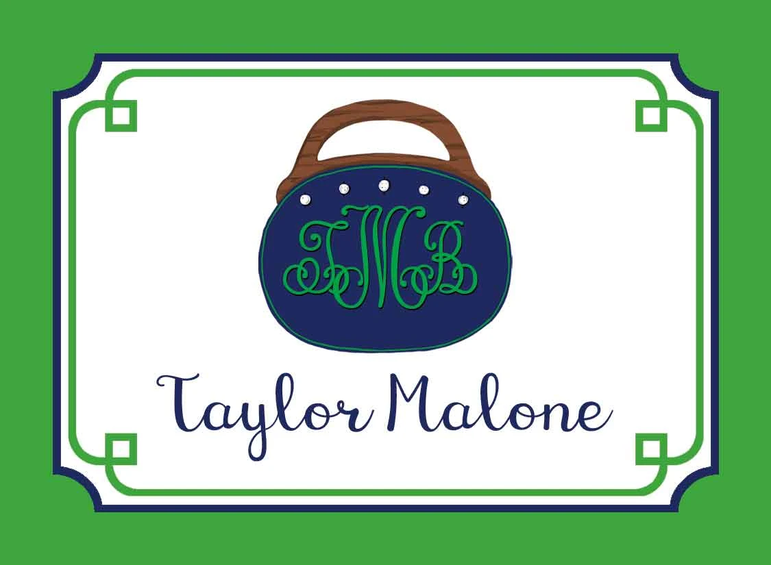Bermuda Bag Personalized Gift Tags, Navy & Green 1 Bermuda Bag Personalized Gift Tags, Navy & Green