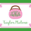 Bermuda Bag Personalized Gift Tags, Pink & Green