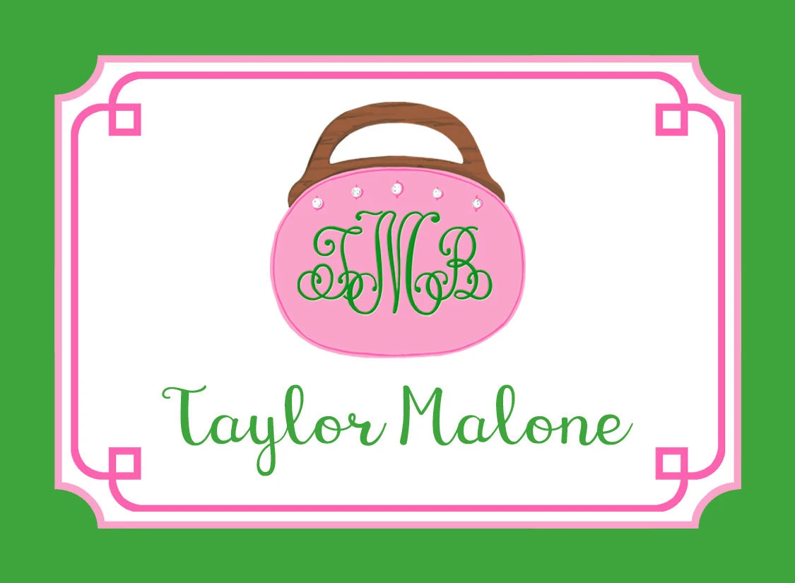 Bermuda Bag Personalized Gift Tags, Pink & Green 1 Bermuda Bag Personalized Gift Tags, Pink & Green