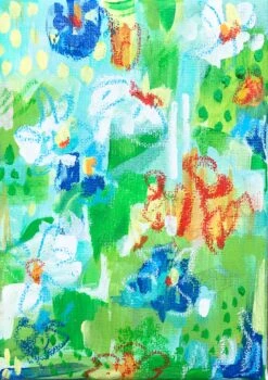 "Lilly Pads" Original Abstract Artwork, 5"x7"