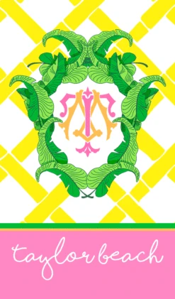 Island Sunrise Banana Leaf Crest Enclosure Cards