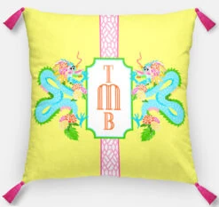 Dragon Crest Euro Pillow, Yellow Lotus, Euro Pillow & Insert, 26"x26"