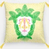 Tropical Palm Leaf Crest, Daybreak, Euro Pillow & Insert, 26"x26"